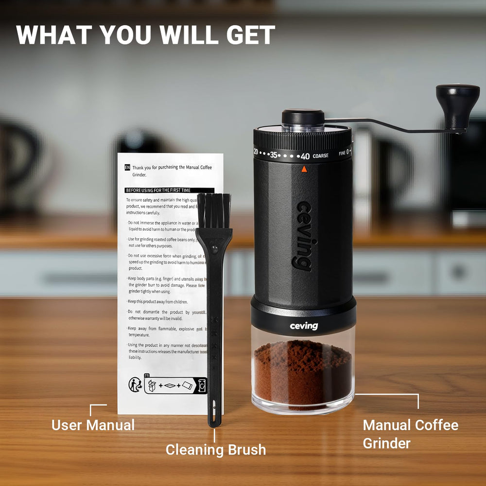 CEVING open hopper filled with beans showing large 60g capacity for fewer refills