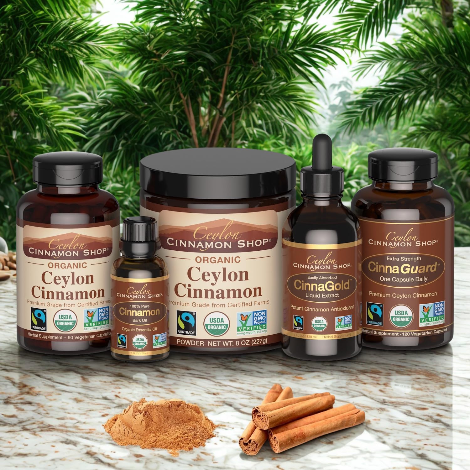 Ceylon Cinnamon Shop hand holding capsule for clear size and scale comparison