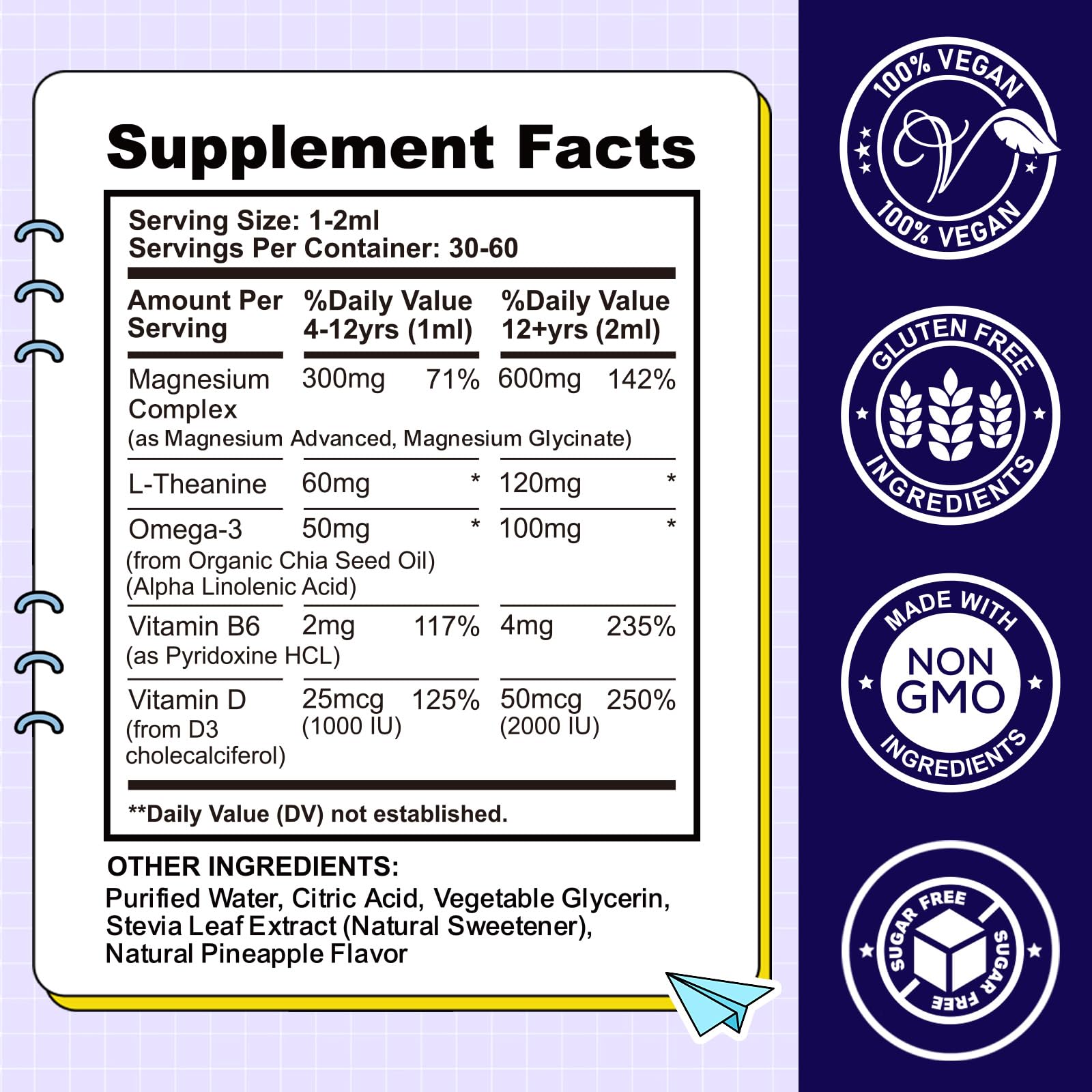 CFILIHTC product label close-up listing magnesium glycinate, L-theanine and vitamins