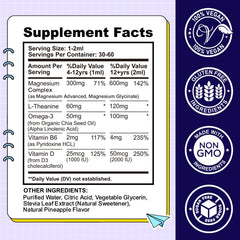 CFILIHTC product label close-up listing magnesium glycinate, L-theanine and vitamins