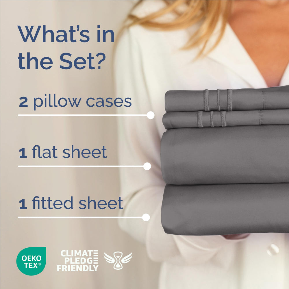CGK Unlimited fitted sheet close-up showing elastic deep-pocket fit, secures mattress