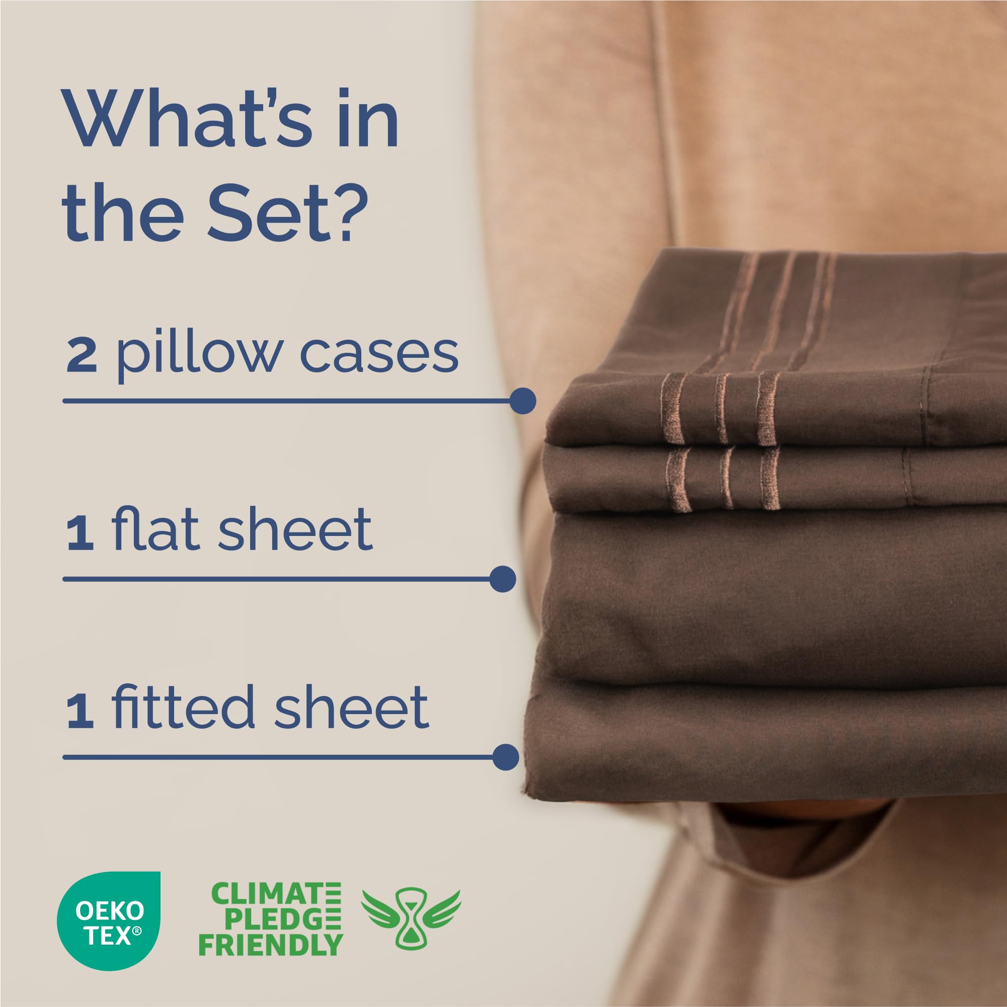 CGK Unlimited flat sheet spread across bed showing generous overhang and smooth finish for polished look