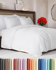 CGK Unlimited duvet cover front view showing clean white finish and neat fit