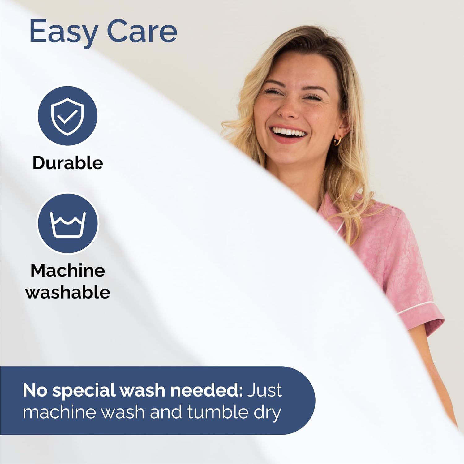 CGK Unlimited folded sheet set showing compact storage and easy care