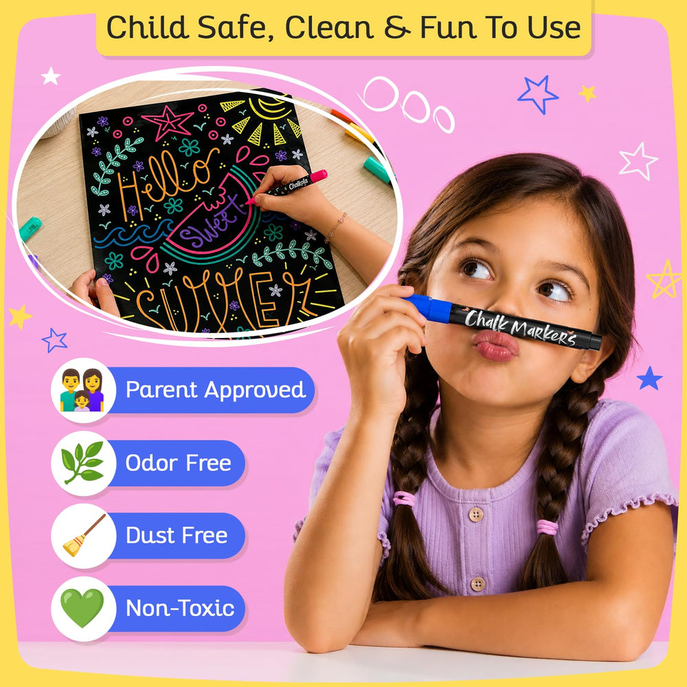 Chalkola markers used on storefront window showing bright signage visibility