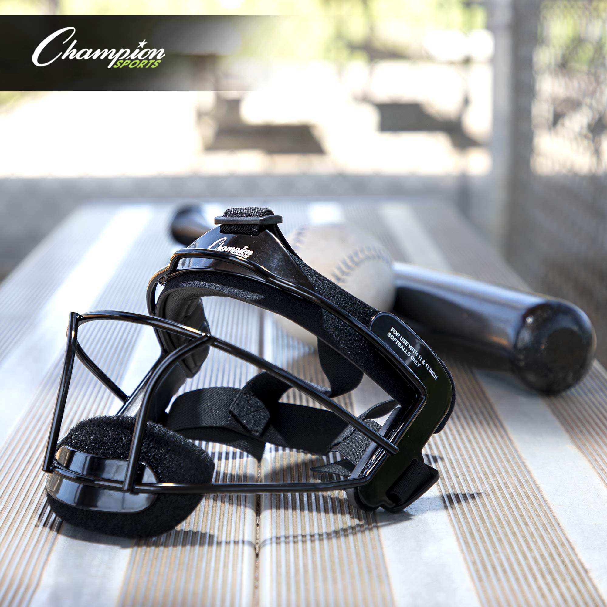 Champion Sports close-up of movable chin cup and harness delivering customizable comfort