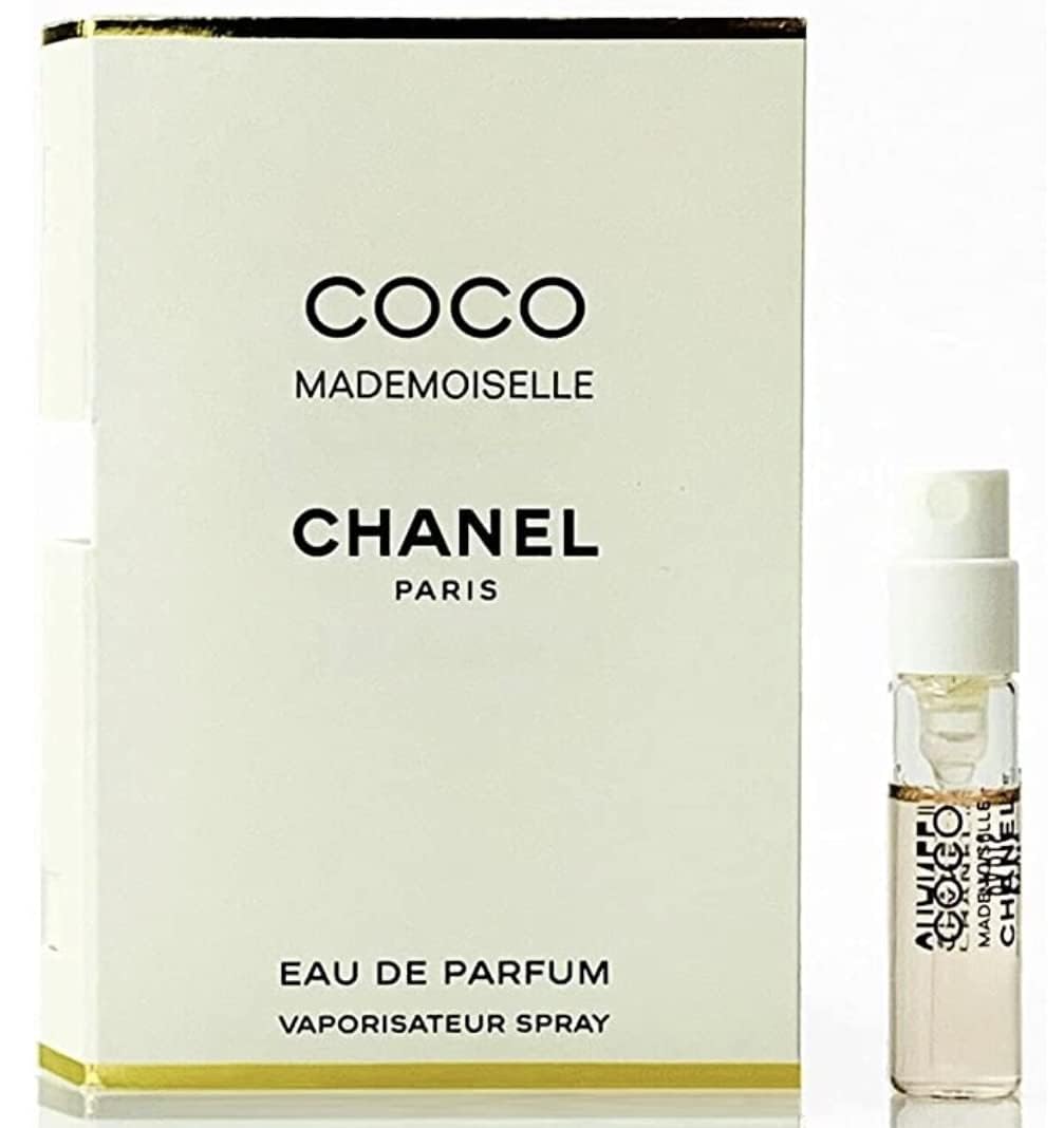 CHANEL vial front view showing label and travel-friendly size for sampling