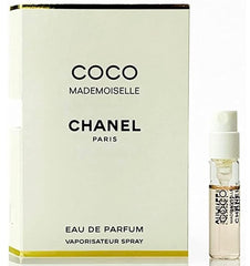 CHANEL vial front view showing label and travel-friendly size for sampling