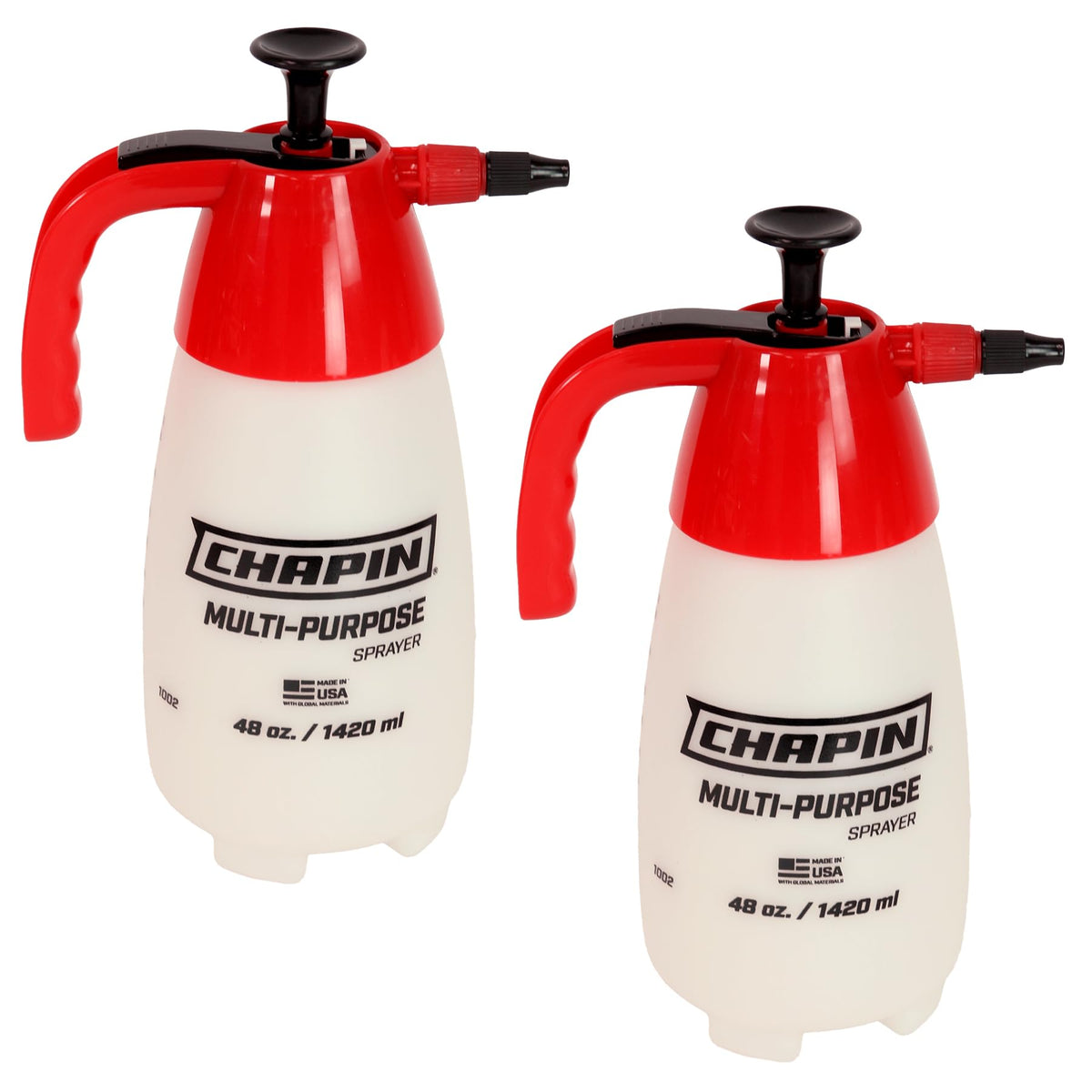 CHAPIN 10022 front view of two sprayers showing compact, reliable performance