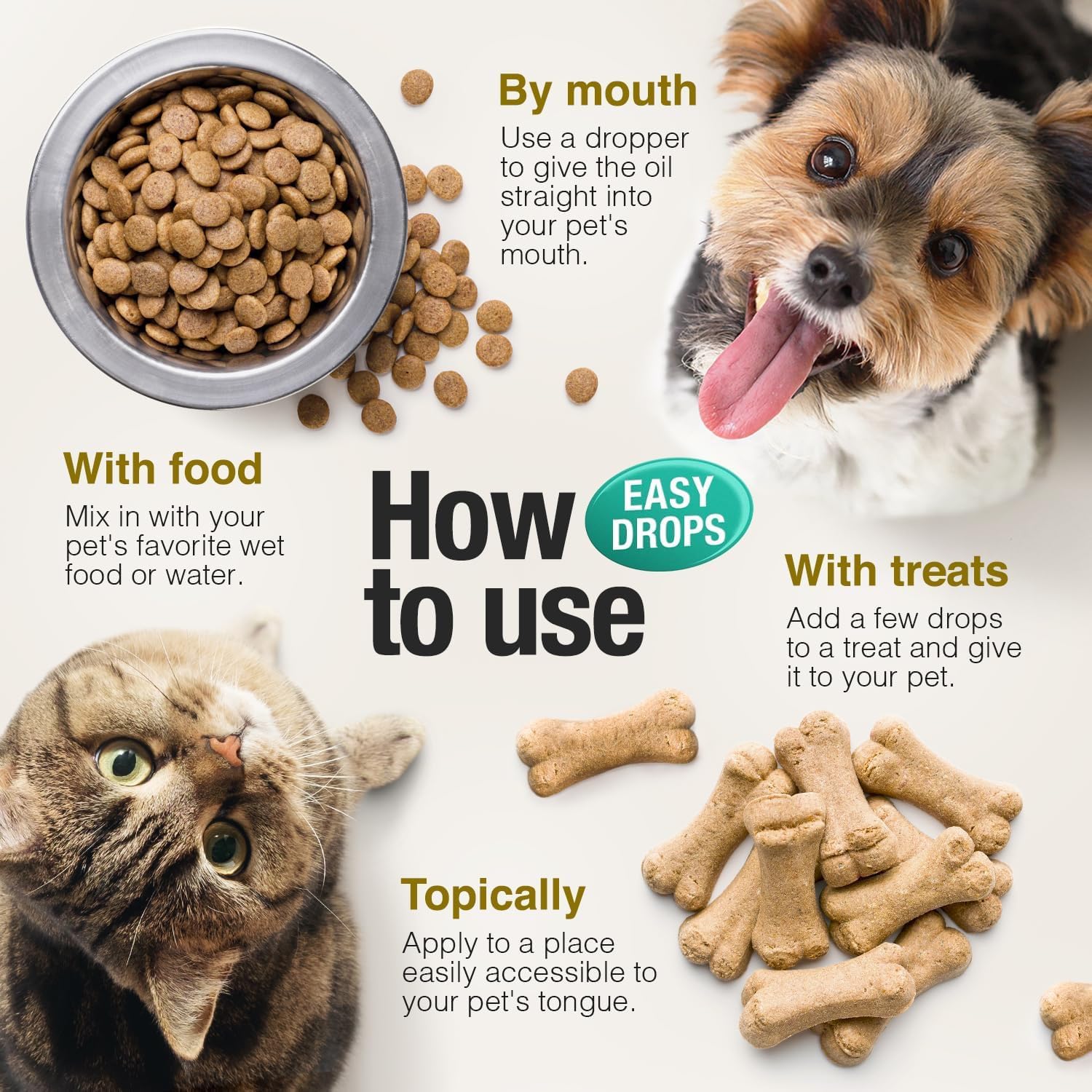 Charlie & Buddy label close-up listing omegas and vitamin E benefits