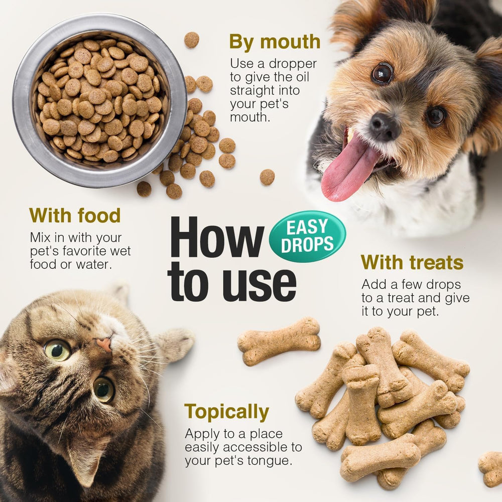 Charlie & Buddy label close-up listing omegas and vitamin E benefits