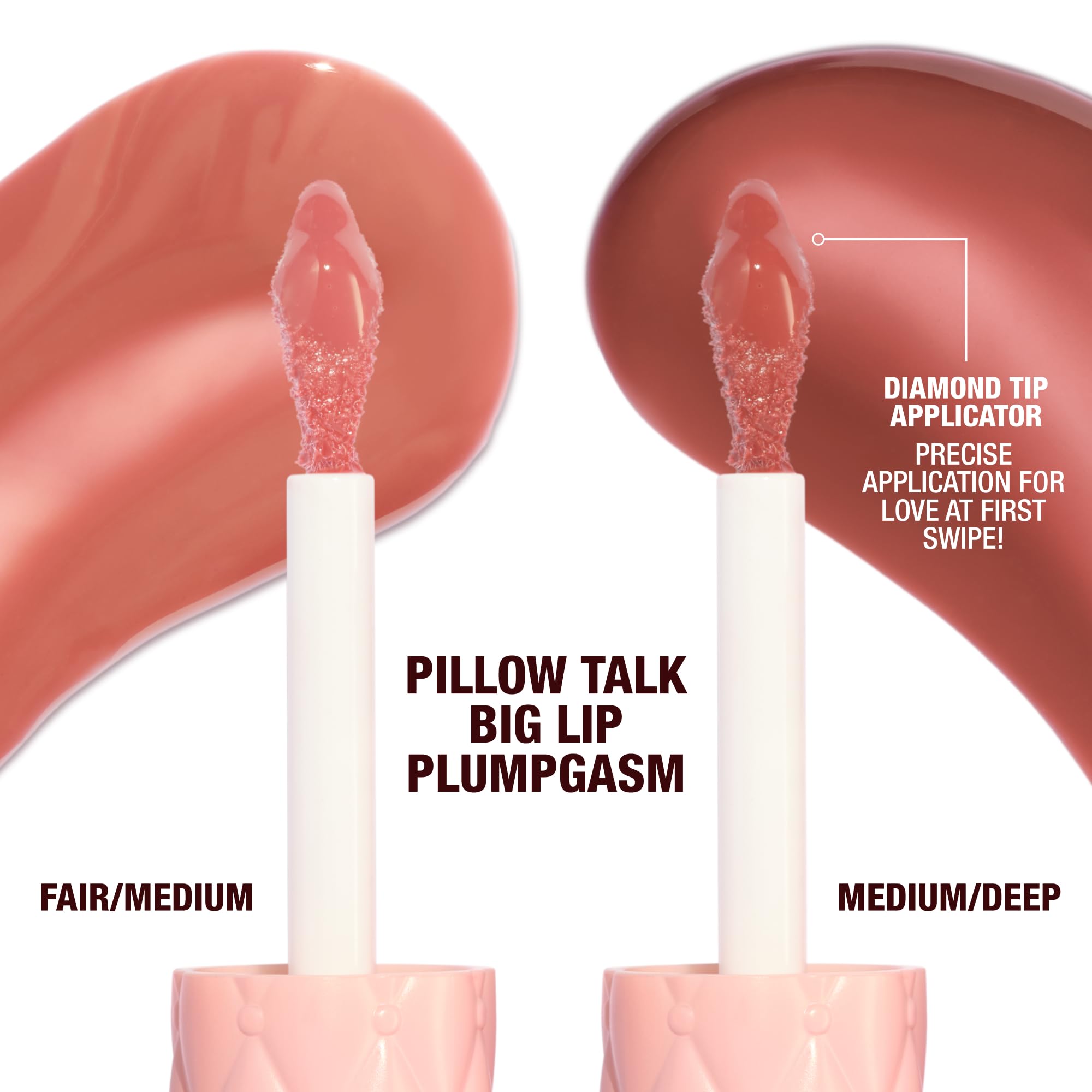 Charlotte Tilbury lips before and after showing visible fuller-looking results