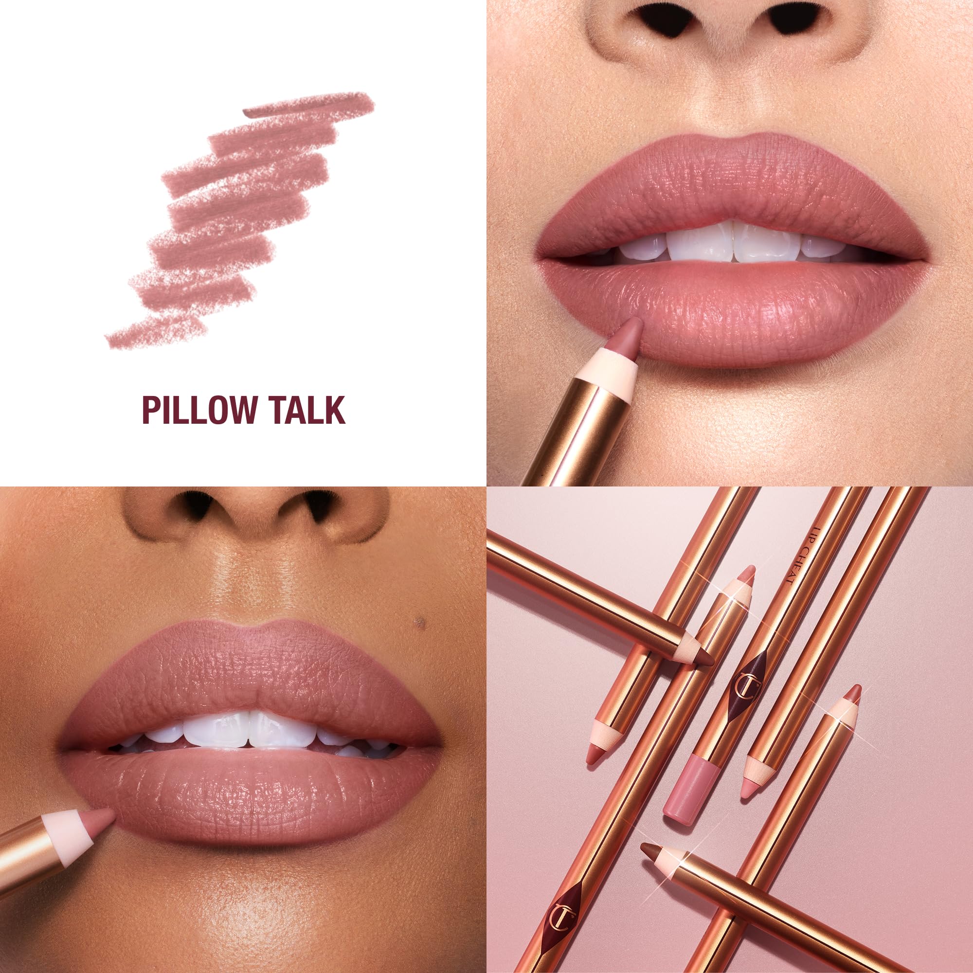 Charlotte Tilbury lip pencil cap removed revealing tip for precise application benefit