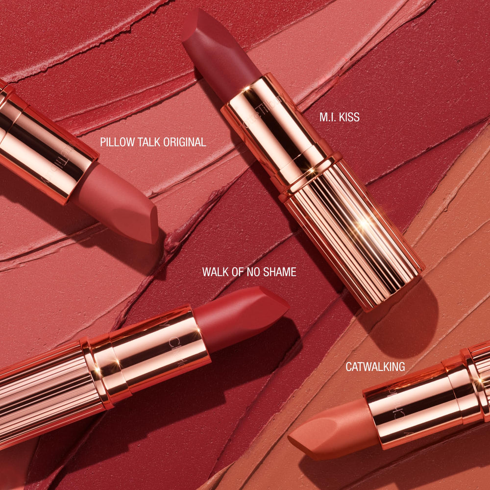 Charlotte Tilbury packaging detail highlighting premium metal finish