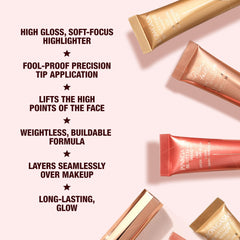 Charlotte Tilbury Pinkgasm texture swatch showing buildable luminous finish