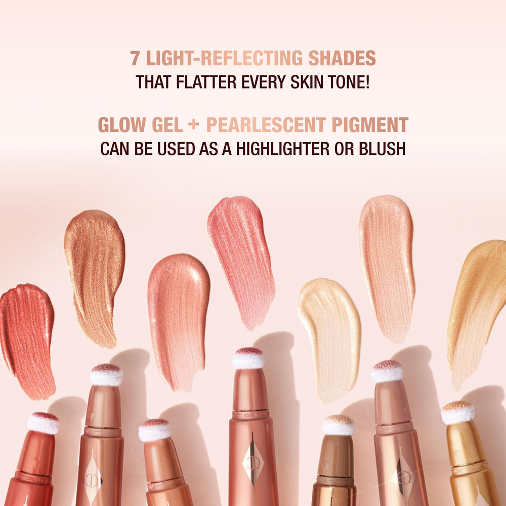 Charlotte Tilbury held in hand to show compact size and travel convenience