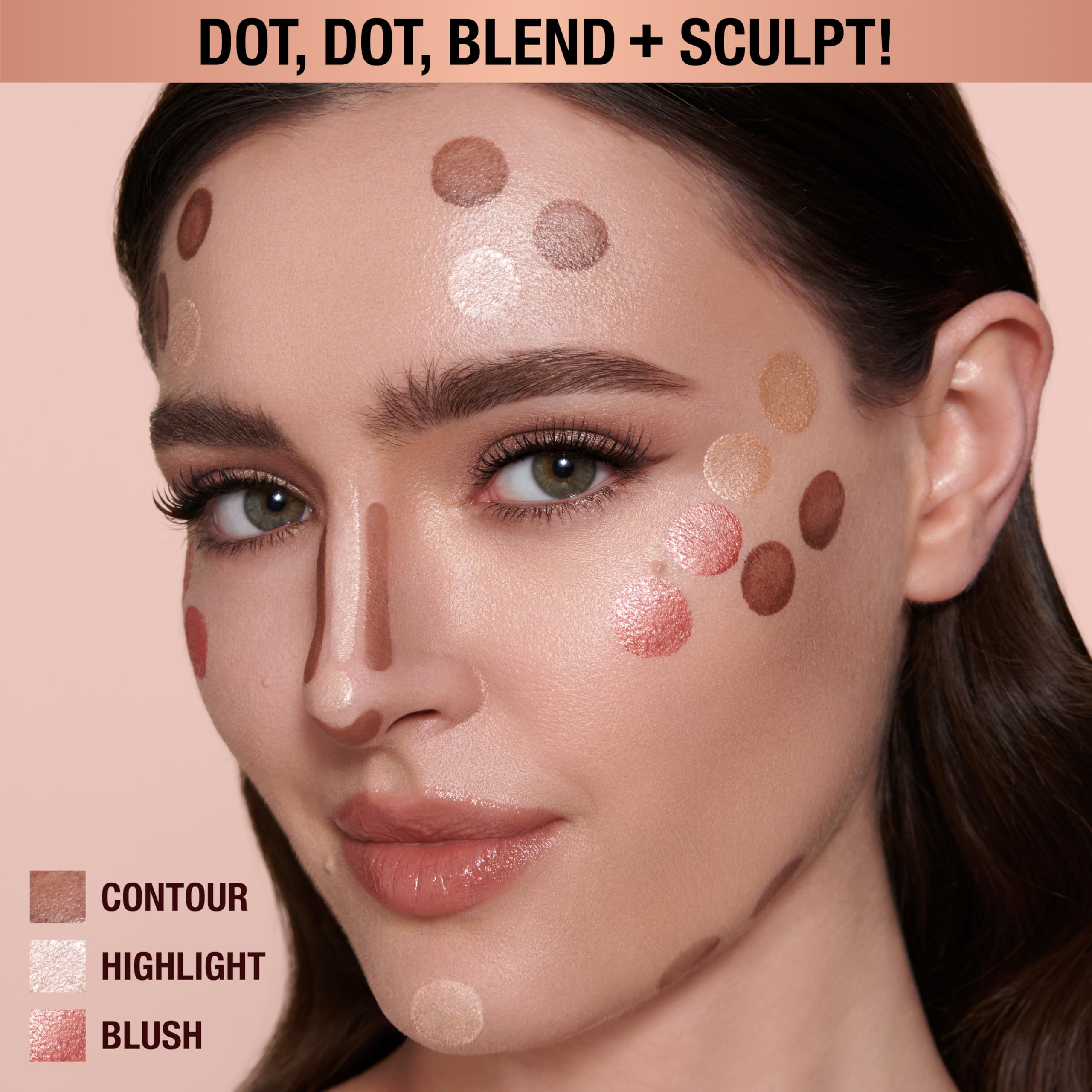 Charlotte Tilbury wand being blended on cheek for immediate radiance