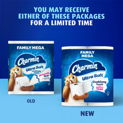 Charmin close-up of a roll edge highlighting wavy tear technology