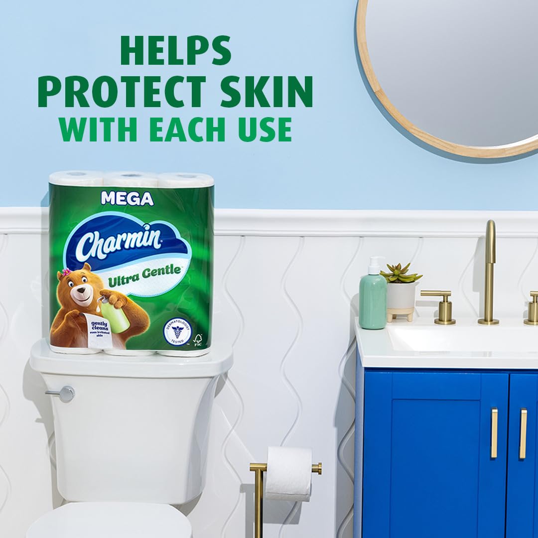 Charmin Ultra Gentle in bathroom lifestyle scene for family comfort and convenience