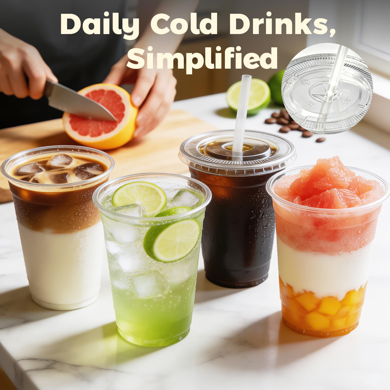 Charmount clear cup displaying iced coffee layers for attractive presentation