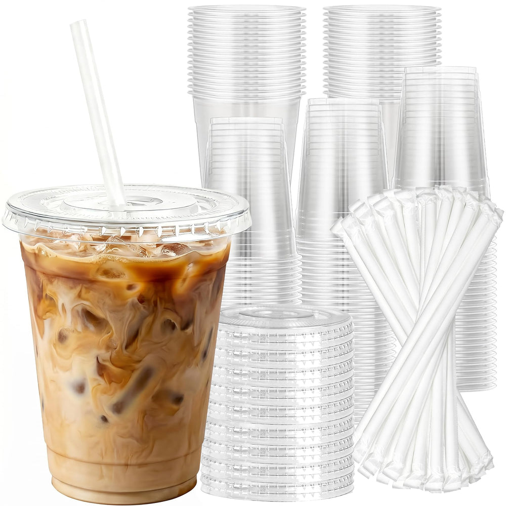 Charmount front view of 100-pack 16 oz cups showing value and clarity
