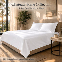 CHATEAU HOME COLLECTION close-up of Egyptian cotton sateen weave highlighting smooth softness
