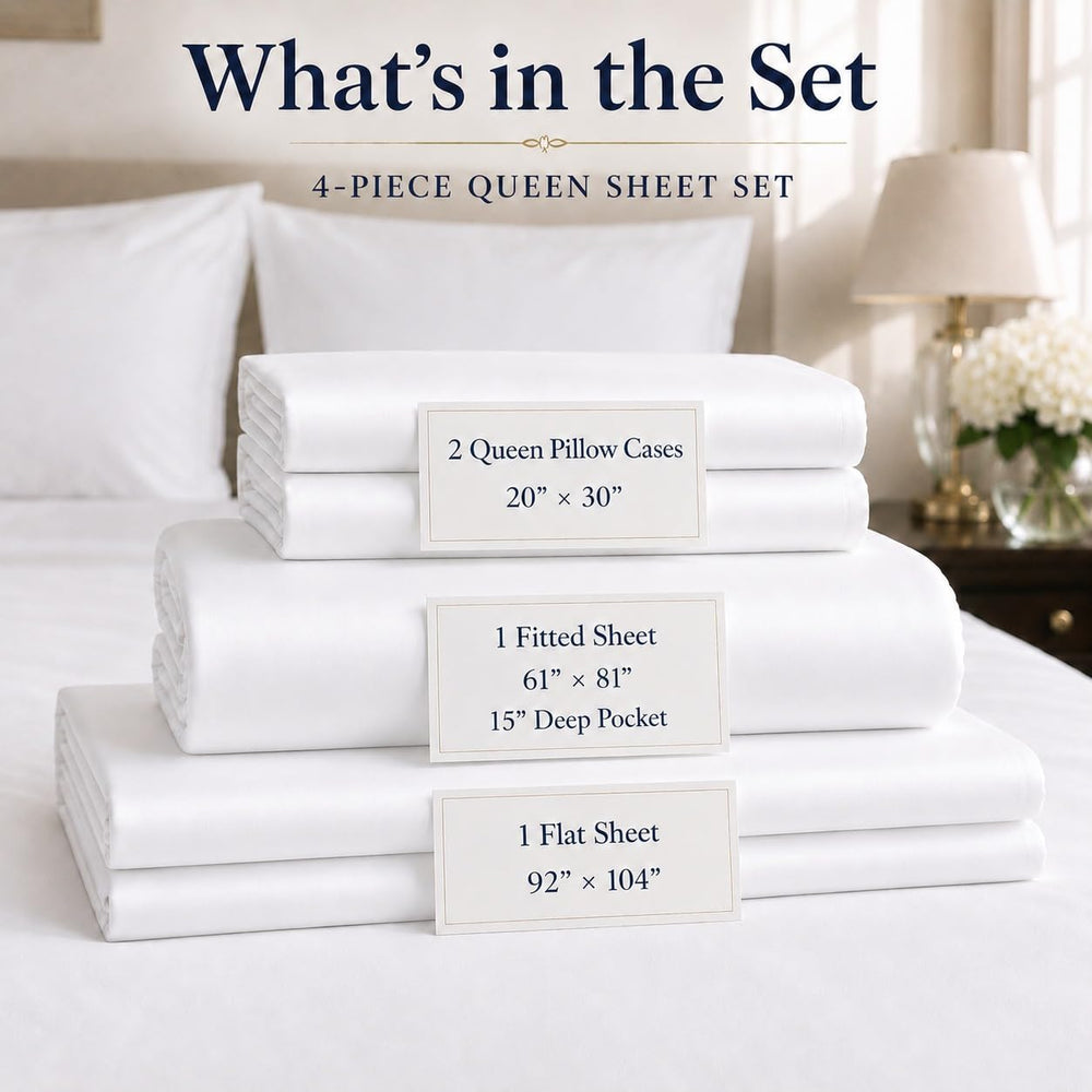 CHATEAU HOME COLLECTION fitted sheet corner with 15-inch deep pocket for secure mattress fit