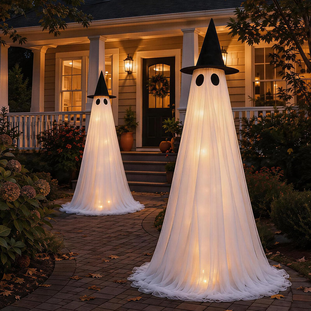 CheerBloom front view of two ghosts showing warm glow and friendly appeal