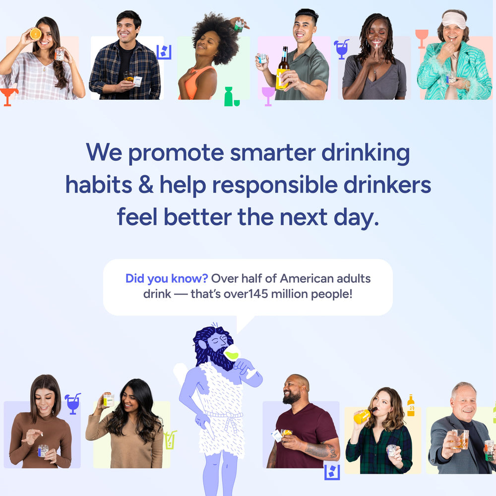 Candid lifestyle shot with Cheers Restore at a weekend brunch, promotes balanced recovery