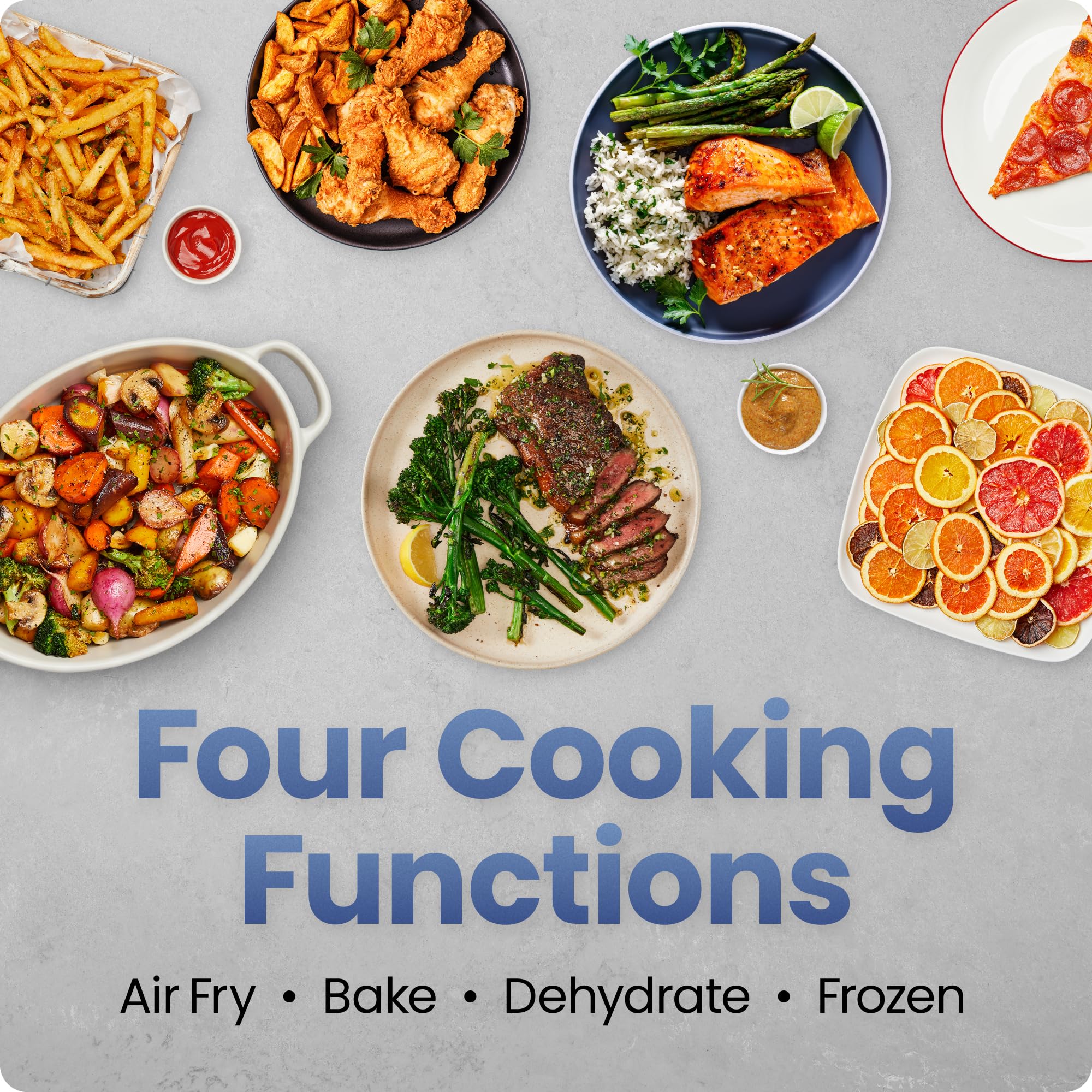Chefman air fryer cooking golden fries inside to illustrate fast crisping benefit