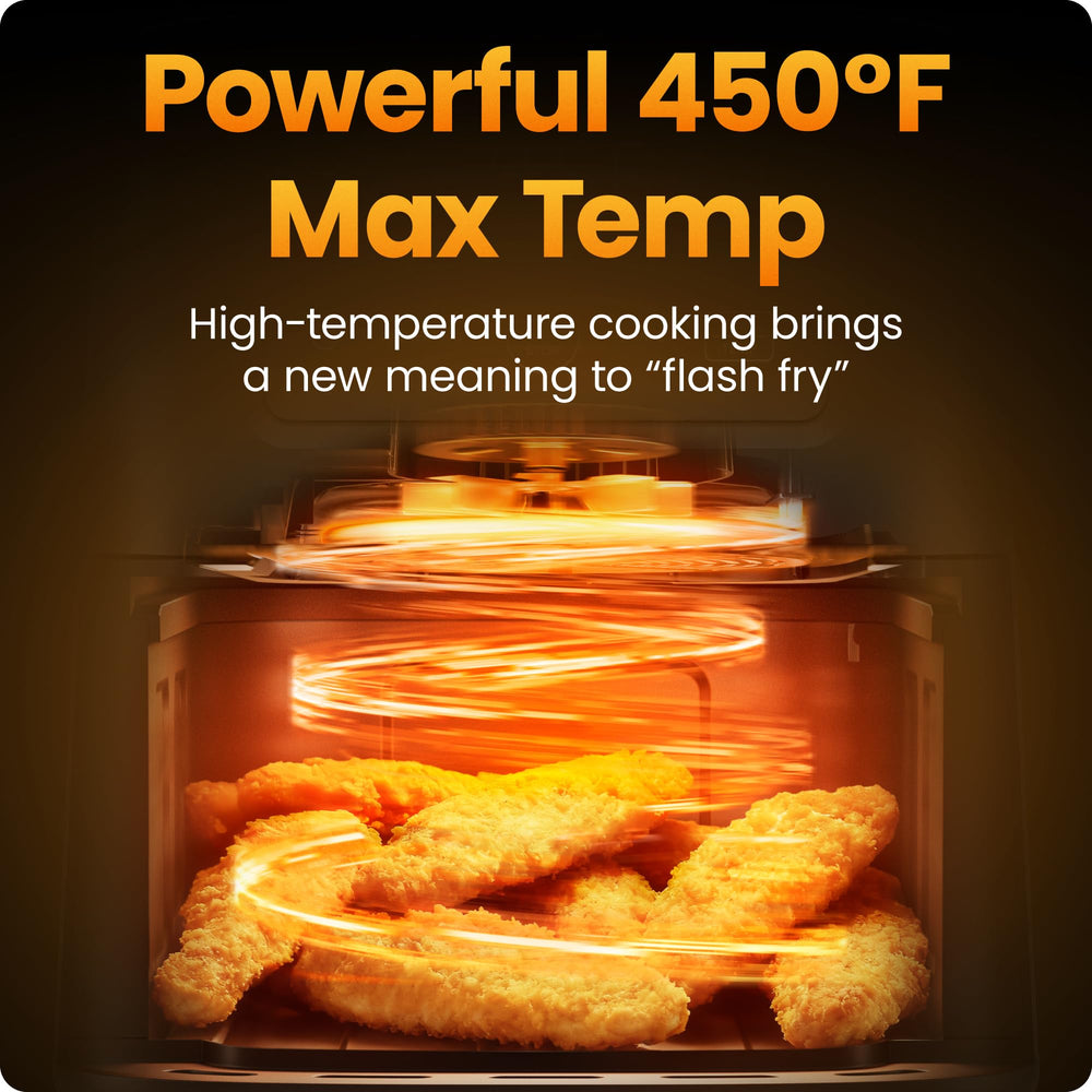 Chefman touchscreen display close-up showing intuitive controls and precise temperature control