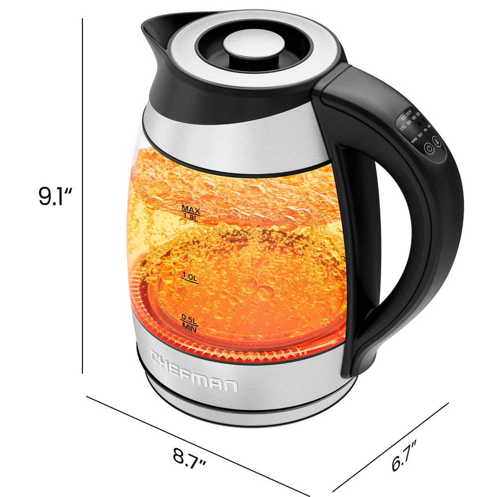 Chefman kettle in kitchen serving tea to guests illustrating convenience and style