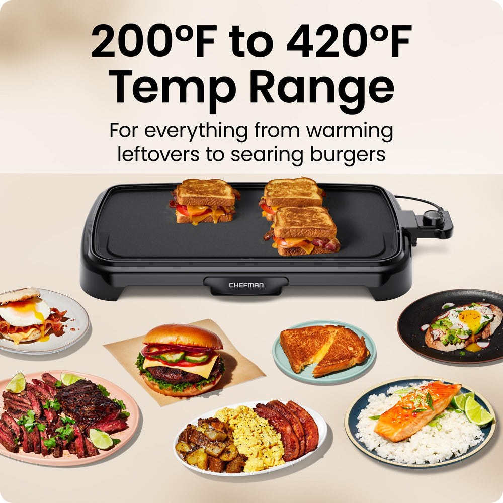 Chefman temperature control detail showing removable probe for safe cleaning