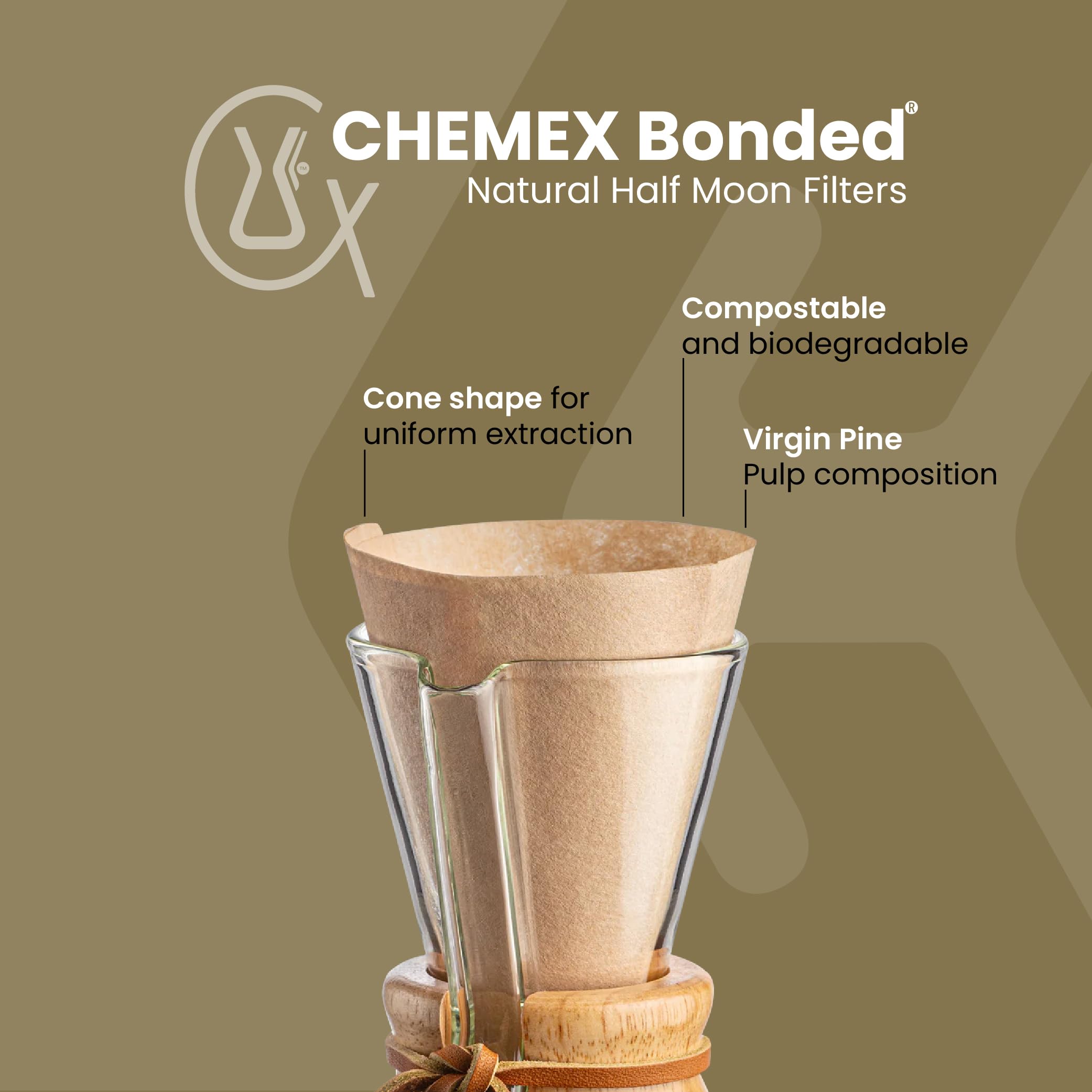 Chemex close-up of filter fibers highlighting thickness for improved oil removal