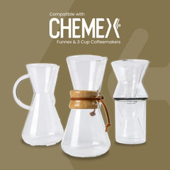 Chemex filter placed inside Chemex brewer demonstrating secure fit and even extraction