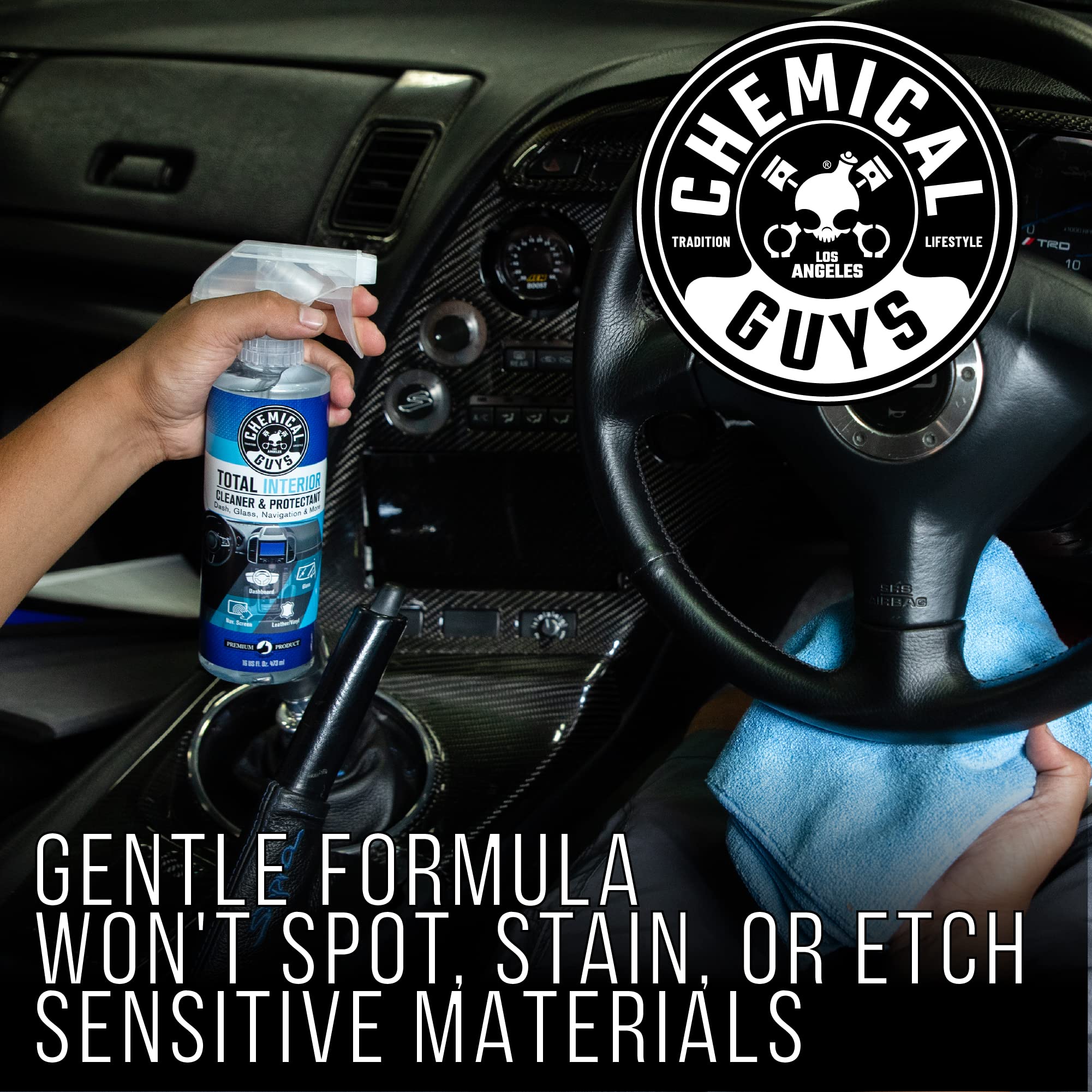 Chemical Guys door panel restored finish highlighting natural sheen and protection