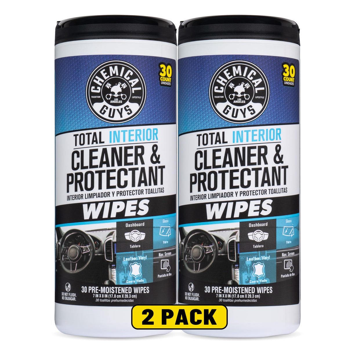 Chemical Guys front canister packaging showing 2-pack for portable cleaning benefit