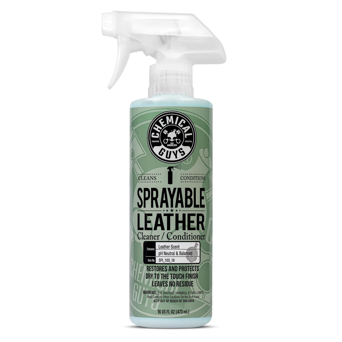 Chemical Guys front label 16 oz bottle showing product name and clean design benefit