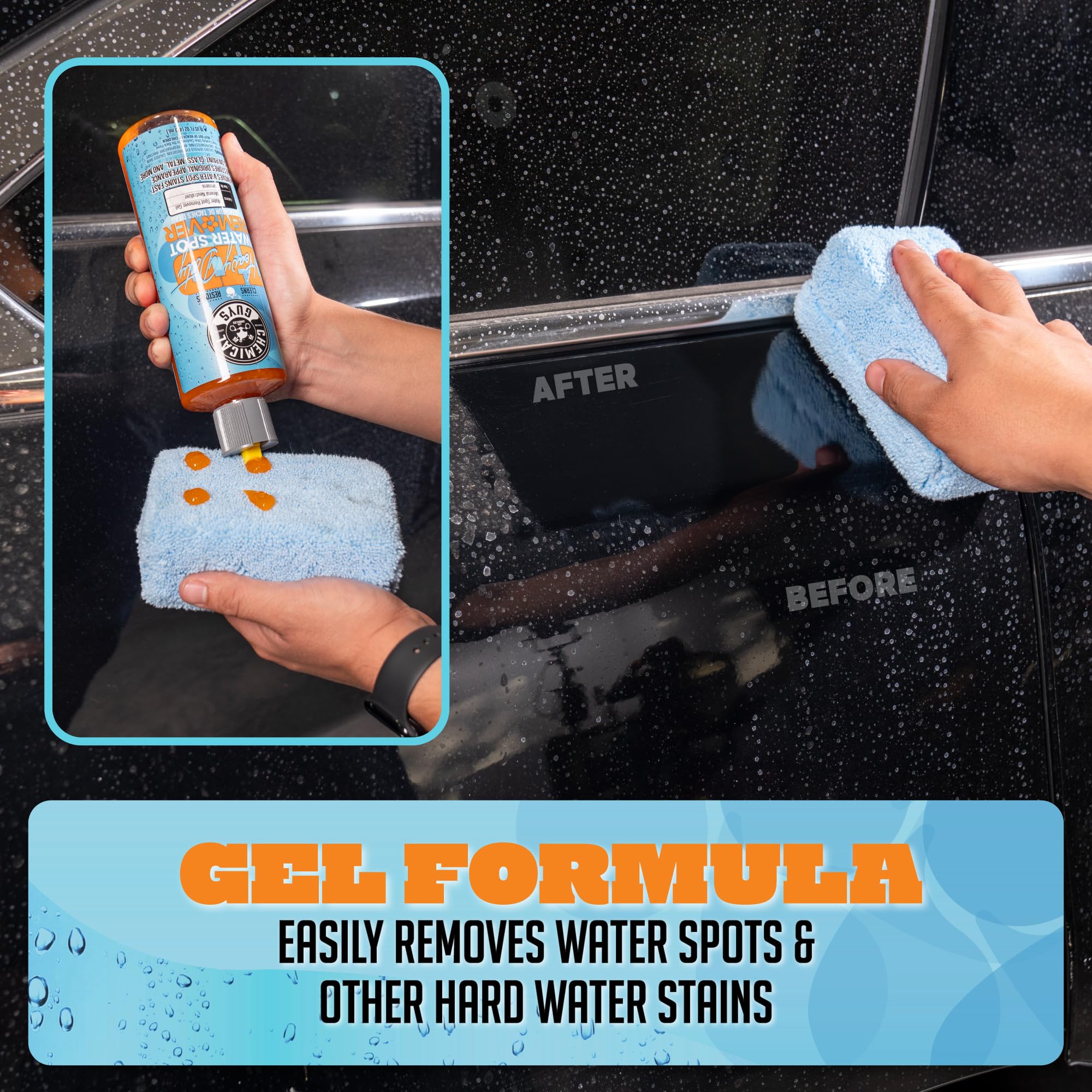 Chemical Guys gel texture close-up demonstrating thick clingable formula