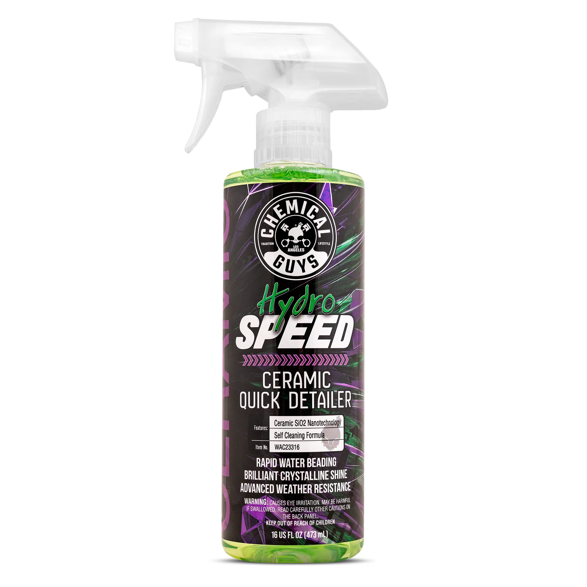 Chemical Guys Hydrospeed front label showing product identity and benefits