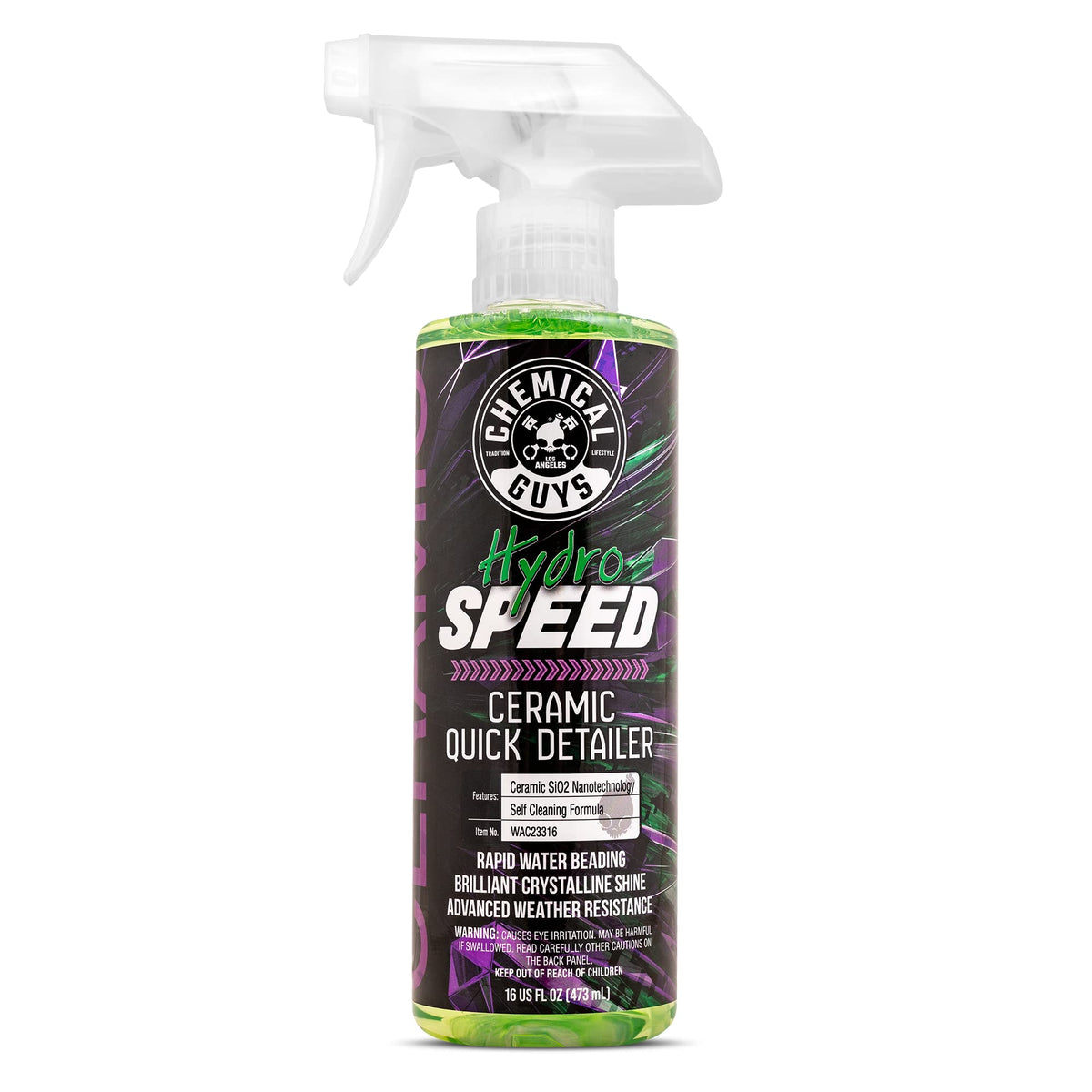 Chemical Guys Hydrospeed front label showing product identity and benefits