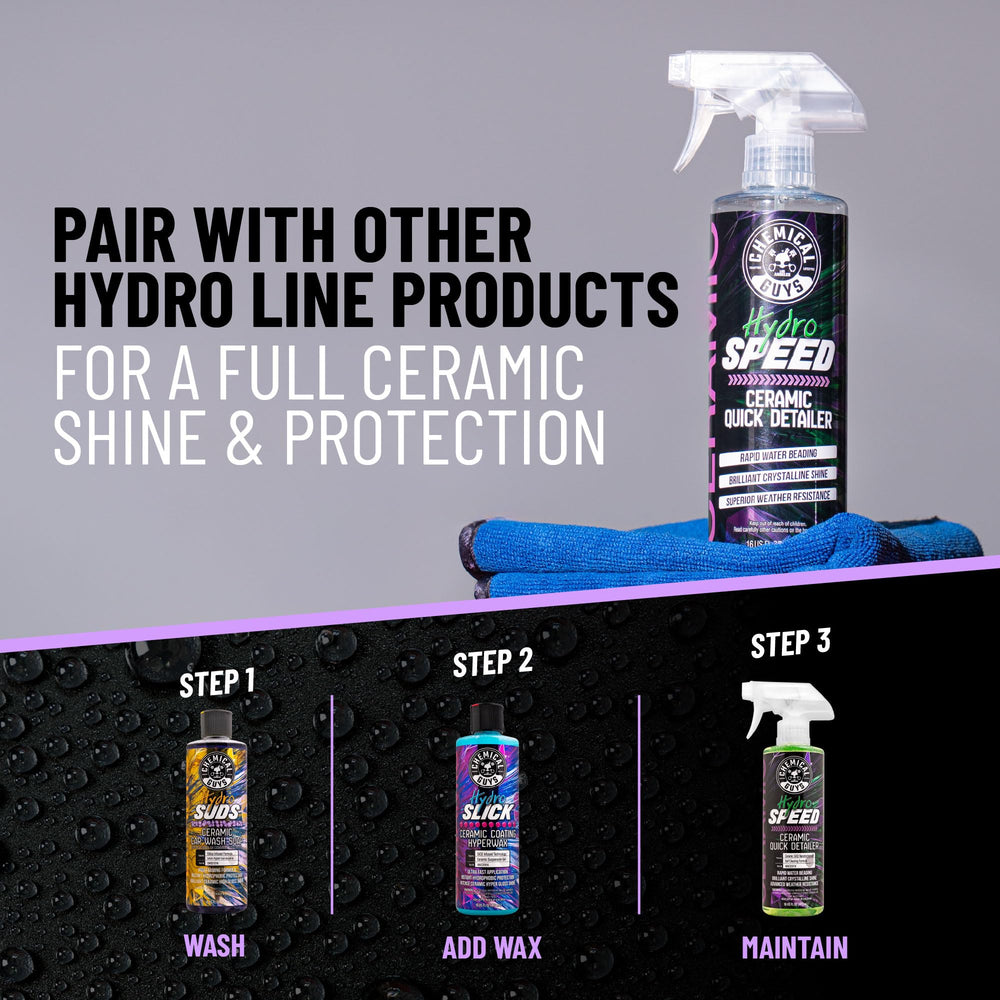 Chemical Guys Hydrospeed wiped with microfiber towel for streak-free finish