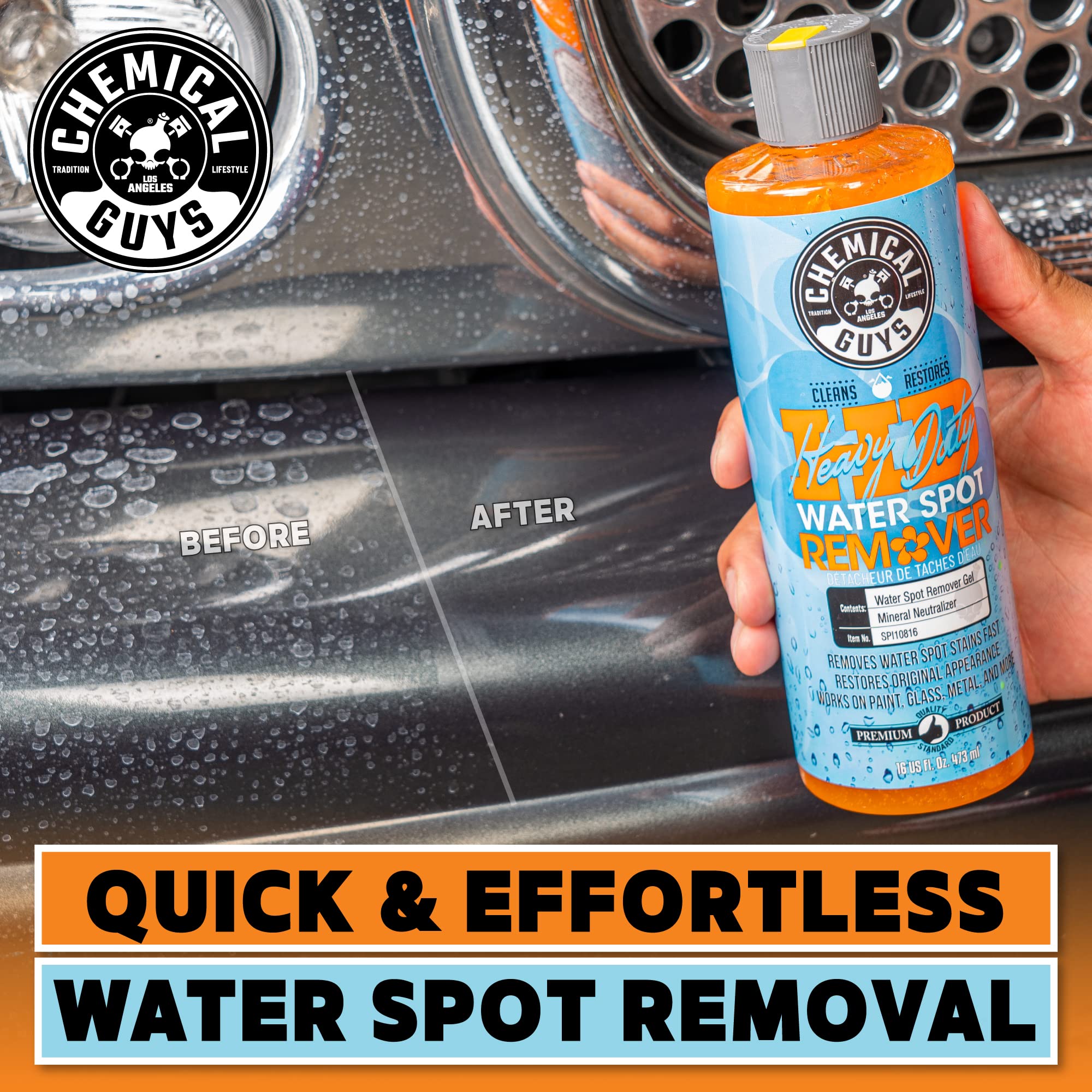 Chemical Guys used on boat rail removing mineral buildup for marine care