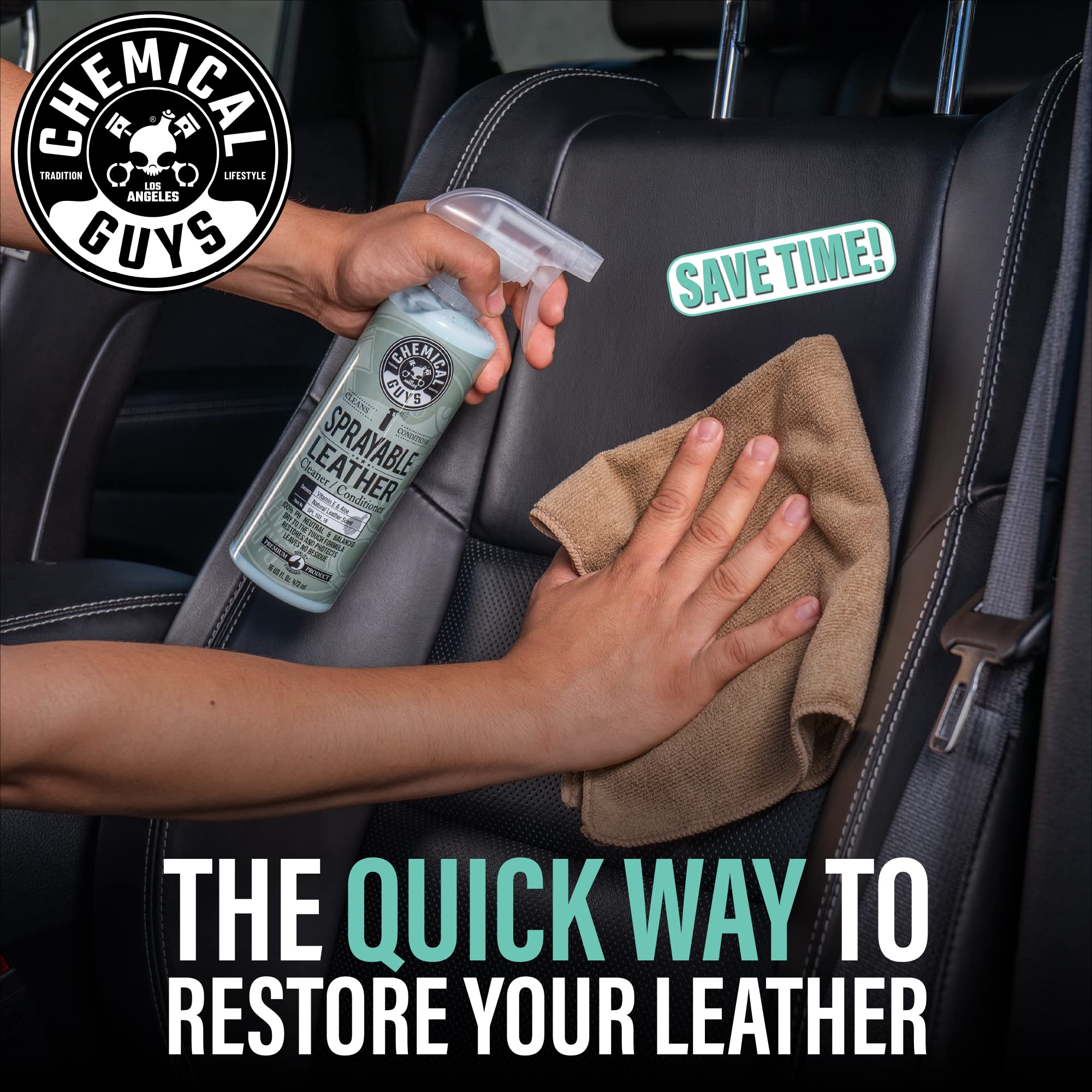 Chemical Guys product applied with microfiber towel showing safe gentle application benefit