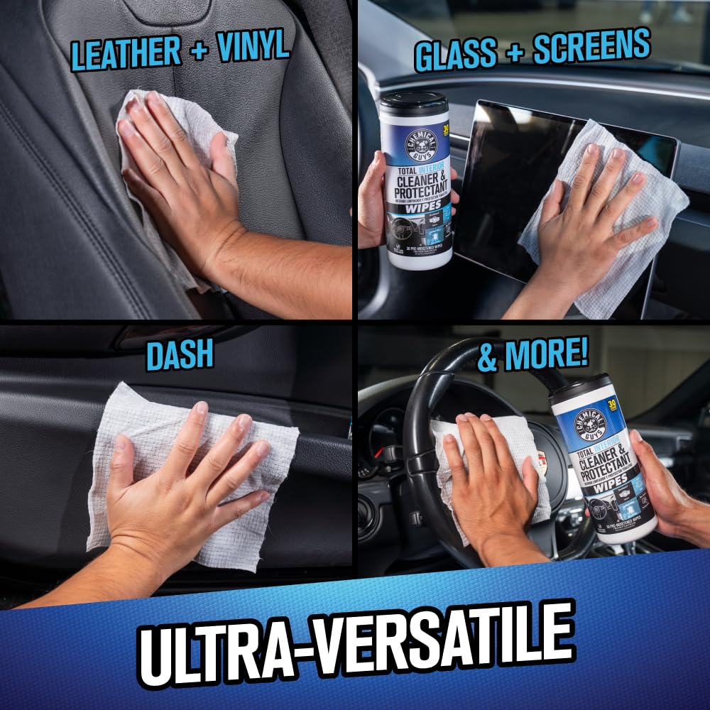 Chemical Guys wipe safely removing fingerprints from touchscreen for clear visibility