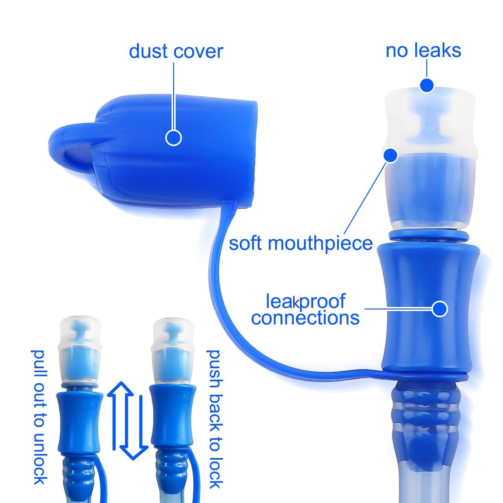 CHERAINTI drinking tube and bite valve for easy hands-free hydration