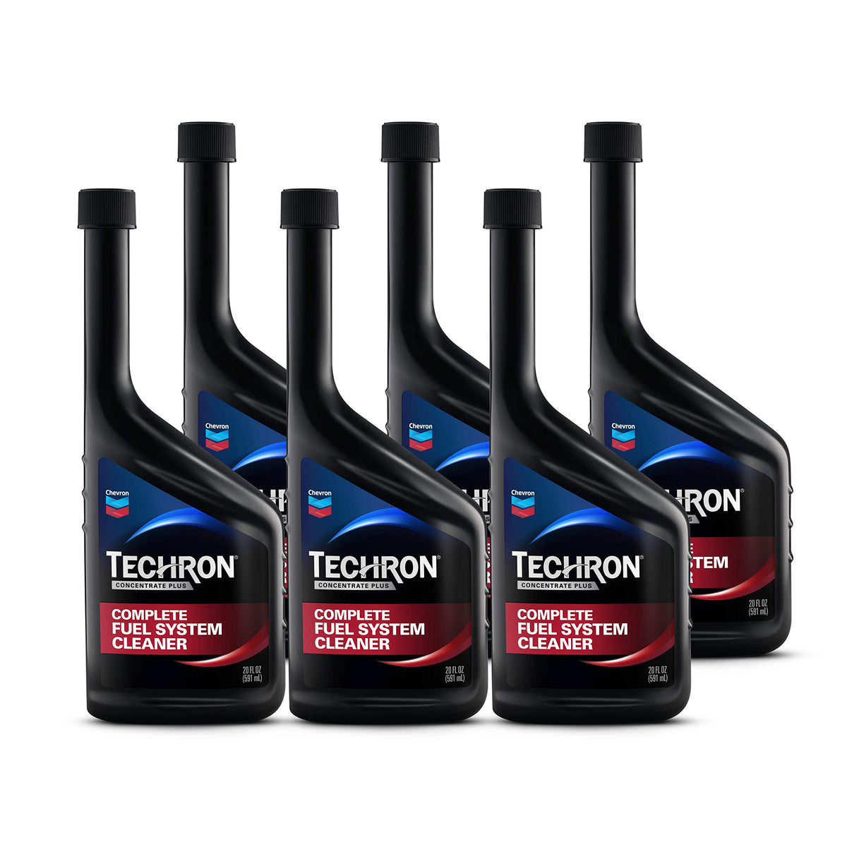 Chevron bottle front packaging showing product and benefit of deep fuel cleaning