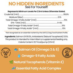 Chew + Heal Labs pouring oil close-up for easy meal mixing