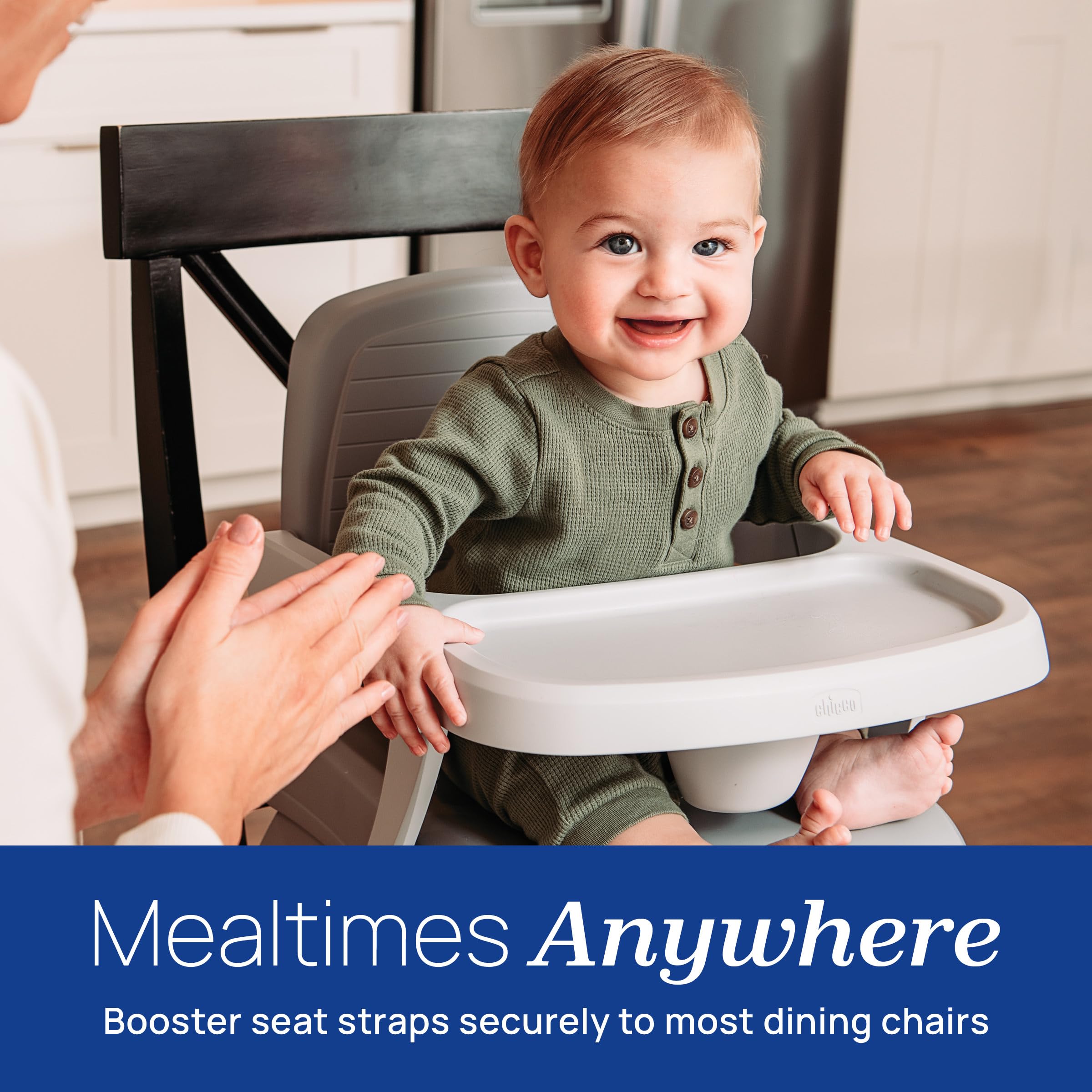 Chicco Bento Booster folded compact with handle for convenient portability
