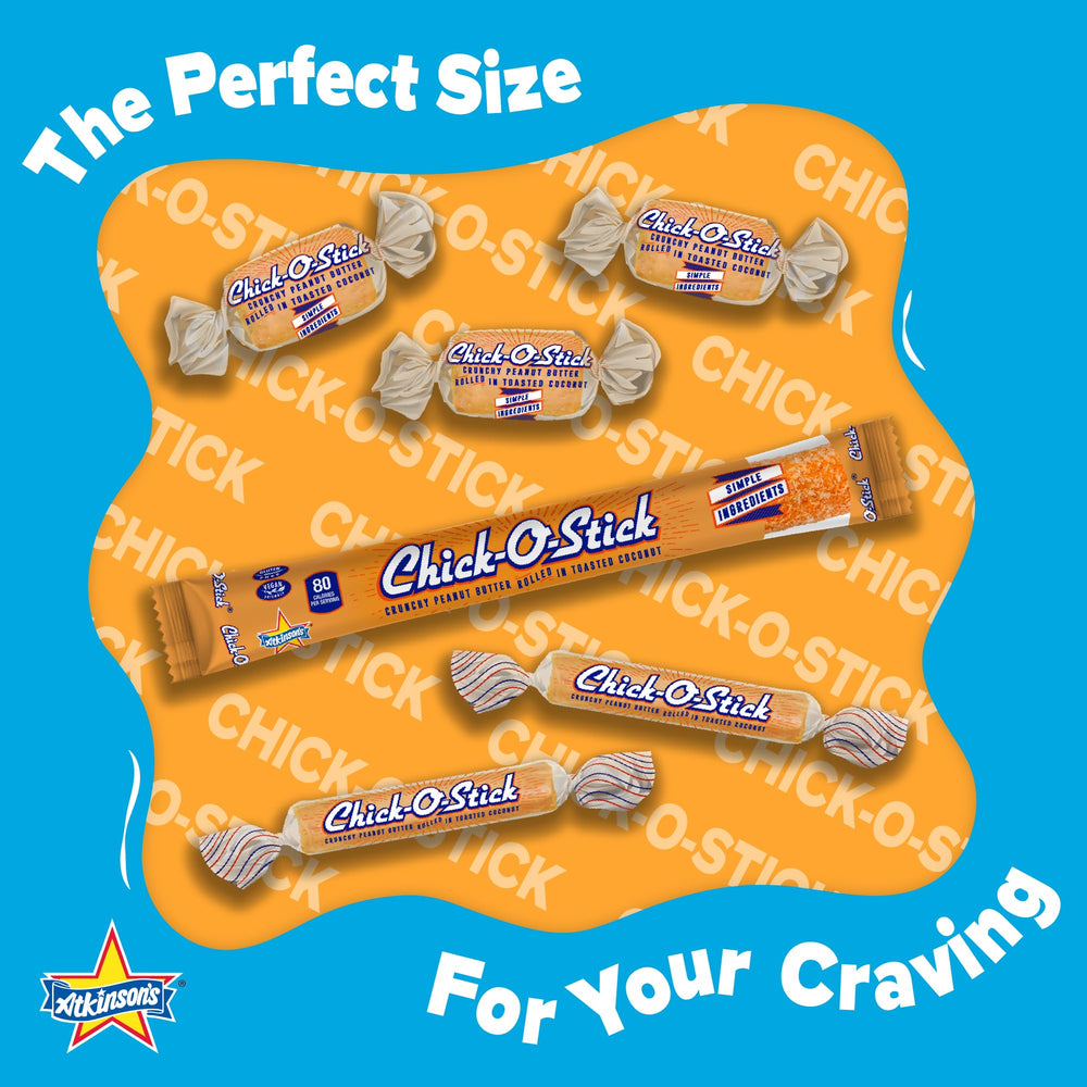 Chick o stick individually wrapped pile demonstrating portioned freshness and convenience